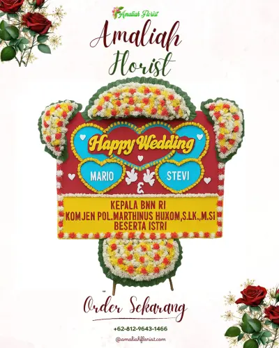 Karangan Papan Bunga Pernikahan di Mampu